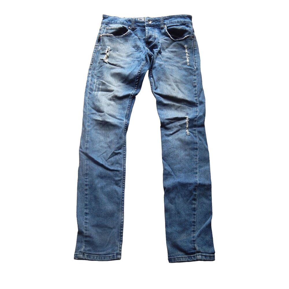 Y2K Rude by Lip Service Social Collision Distressed Skinny Jeans Men’s 30x32